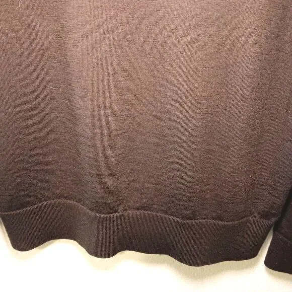 Banana Republic Mens Merino Wool Sweater Crewneck Dark Brown Size L - Picture 11 of 14